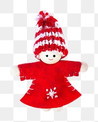 Christmas doll png collage element, transparent background