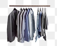 Png men's clothes closet, isolated object, transparent background