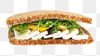 Brie sandwich png collage element, transparent background