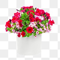 Pink flower bouquet png collage element, transparent background