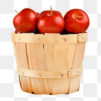 Red apples png collage element, transparent background