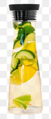 Lemon water png collage element, transparent background