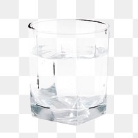 Water glass png collage element, transparent background