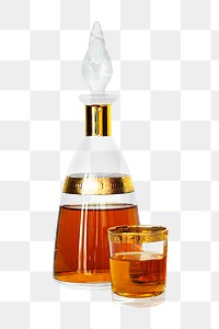 Liquor glass png collage element, transparent background