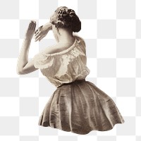 PNG Vintage woman illustration transparent background. Remixed by rawpixel.