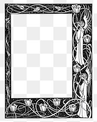 Flourish frame png transparent background. Remixed by rawpixel.