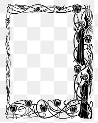 Flourish frame png transparent background. Remixed by rawpixel.