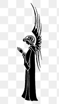 PNG Praying angel illustration transparent background. Remixed by rawpixel.