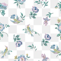 Png vintage flower pattern, transparent background. Remixed by rawpixel.