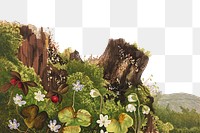 PNG Tree stump illustration border transparent background. Remixed by rawpixel.