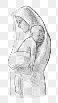 PNG Mother and child illustration transparent background. Remixed by rawpixel.