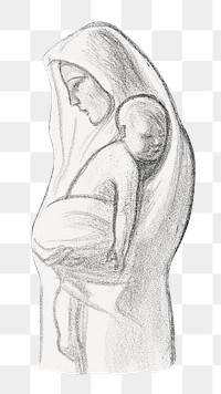 PNG Mother and child illustration transparent background. Remixed by rawpixel.