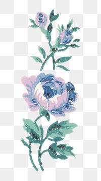 PNG Vintage purple flower illustration transparent background. Remixed by rawpixel.