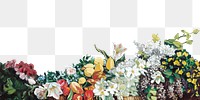 PNG Vintage flower illustration border transparent background. Remixed by rawpixel.