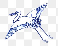 PNG Japanese crane illustration transparent background. Remixed by rawpixel.
