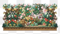 PNG Vintage flower garden border transparent background. Remixed by rawpixel.