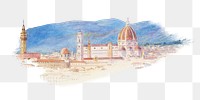 PNG S. Miniato, Florence llustration  transparent background. Remixed by rawpixel.