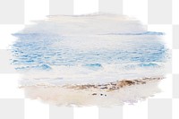 PNG Watercolor  Beach  illustration transparent background. Remixed by rawpixel.