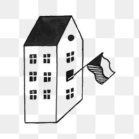 PNG Apartment drawing transparent background. Remixed by rawpixel.