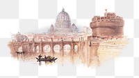 PNG Rome, Castle of St. Angelo illustration transparent background. Remixed by rawpixel.