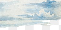 PNG Cloud watercolor border  illustration transparent background. Remixed by rawpixel.