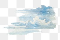 PNG Watercolor cloud  illustration transparent background. Remixed by rawpixel.