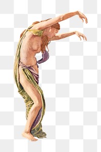 PNG Topless woman, vintage illustration by John La Farge, transparent background.  Remixed by rawpixel. 