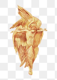 PNG Angel, vintage illustration by Sir Edward Coley Burne-Jones, transparent background.  Remixed by rawpixel. 