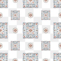 Flower panel png pattern, vintage Chinese design, transparent background.  Remixed by rawpixel. 