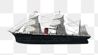 PNG Sailing ship, vintage vehicle illustration, transparent background.  Remixed by rawpixel. 