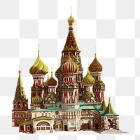 PNG Church of St. Basil, Red Square Moscow illustration, transparent background.  Remixed by rawpixel. 