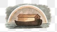 PNG noah's ark, vintage illustration, transparent background. Remixed by rawpixel.