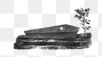 PNG Wooden coffin, vintage illustration, transparent background.  Remixed by rawpixel. 