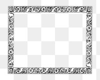 PNG Ornate frame, rectangle shape element, transparent background.  Remixed by rawpixel. 