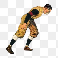 PNG Male athlete, vintage illustration, transparent background.  Remixed by rawpixel. 