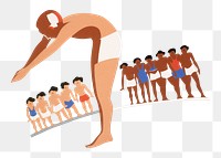 PNG Swimmer athlete, vintage illustration by Wagner, transparent background.  Remixed by rawpixel. 