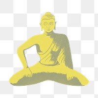 PNG Buddha statue, vintage Indian illustration by Merlin, transparent background.  Remixed by rawpixel. 