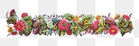 PNG Vintage flower divider element, illustration by Louis-Albert DuBois, transparent background.  Remixed by rawpixel. 