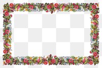 PNG Vintage flower frame, illustration by Louis-Albert DuBois, transparent background.  Remixed by rawpixel. 