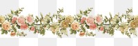 PNG Vintage flower divider, botanical illustration, transparent background.  Remixed by rawpixel. 