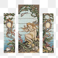 PNG The Mermaid Window, mythical illustration by by Elihu Vedder, transparent background.  Remixed by rawpixel. 