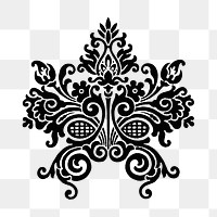 PNG Ornate floral, decorative element illustration, transparent background.  Remixed by rawpixel. 