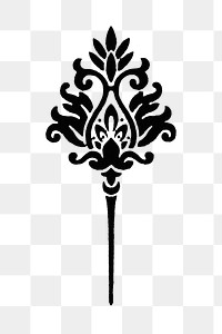 PNG Ornate floral, decorative element illustration, transparent background.  Remixed by rawpixel. 