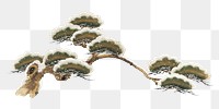 PNG Snow-laden pine boughs, Japanese trees illustration by Ogata Kenzan, transparent background.  Remixed by rawpixel. 