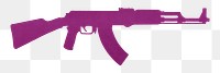 PNG Purple rifle gun silhouette, transparent background.  Remixed by rawpixel. 