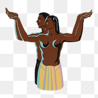 PNG African couple dancing, vintage illustration by Robert Savon Pious, transparent background.  Remixed by rawpixel. 