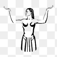 PNG African woman dancing, vintage illustration by Robert Savon Pious, transparent background.  Remixed by rawpixel. 