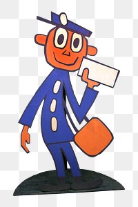 PNG Postman cartoon illustration, transparent background.  Remixed by rawpixel. 