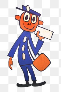 PNG Postman cartoon illustration, transparent background.  Remixed by rawpixel. 