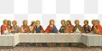 PNG The Last Supper border, vintage illustration by H. Siddons Mowbray, transparent background.  Remixed by rawpixel. 